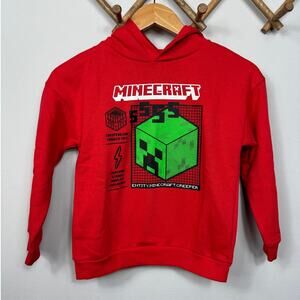 Little Boys Minecraft Hoodie in Red Size 7-8 Yrs